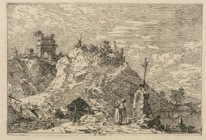Rocky Landscape With Figures — Annibale Carracci