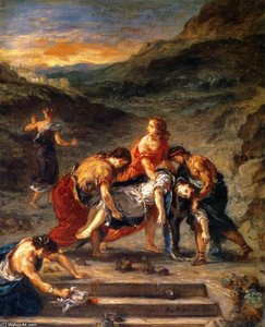 San Esteban Portado Por Sus Discípulos — Eugène Delacroix