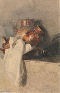 Still Life With Pitchers On A Shelf — Peter De Wint