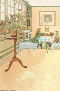 The Chess Game — Carl Larsson, Realism