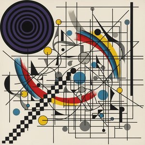 Celestial Resonance: A Symphony Of Geometric Equilibrium — Marc Duvallier, Abstract Expressionism