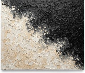 Obsidian Collision: A Monumental Study Of Primordial Light And Shadow — David Moreau, Contemporary Abstract