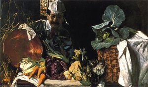 Selbstporträt Mit Stillleben Aus Der Küche — Max Liebermann