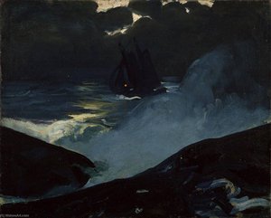 Sailboat At Night (maine) — George Benjamin Luks