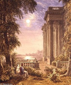 Lovers By Moonlight — George Barret The Elder
