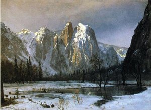Cathedral Rocks, Yosemite Valley, California — Albert Bierstadt, Hudson River School