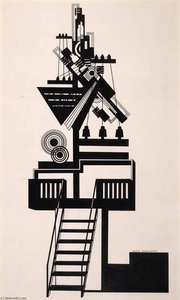Stage Setting For Gas — Louis Lozowick