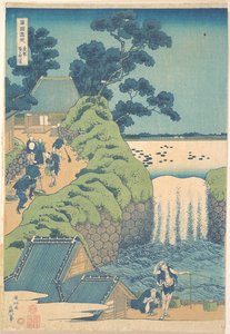 Fall Of Aoiga Oka, Yedo — Katsushika Hokusai, Japanese Landscape Print