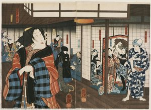 Bando Shuka I als die Kurtisane Shiraito aus dem Hause Hashimoto-ya