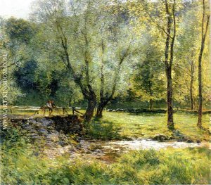Boys Fishing — Willard Leroy Metcalf, Impressionism