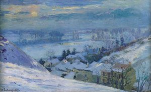 The Village Of Herblay Under Snow — Albert-charles Lebourg