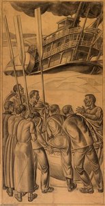 Life Saving (mural study, Louisville, Kentucky Marine Hospital)