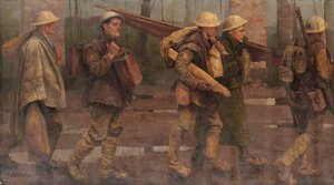 First World War Auxiliaries Bringing Stretchers, Splints, Rations And Water For The Line — Haydn Reynolds Mackey
