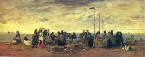 The Beach — Eugène Louis Boudin, Impressionism