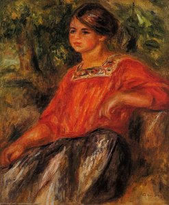 Gabrielle In The Garden At Cagnes — Pierre-auguste Renoir