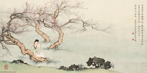 LADY UNDER PEACH BLOSSOM