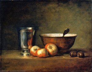 Three Apples, Two Chestnuts, Bowl and Silver Goblet (also known as The Silver Goblet)