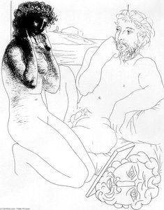 Escultor Y Modelo Arrodillada — Pablo Picasso