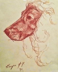 Sketch Of The Dog's Head — Alfred Freddy Krupa, Contemporary Realism