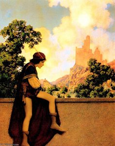 The Knave Watching Violetta Depart — Maxfield Parrish