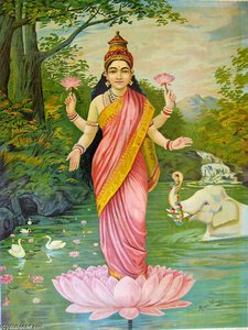 Lakshmi, The Goddess Of Wealth. — Raja Ravi Varma