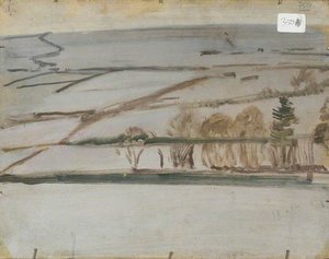 Estudio De Un Paisaje Invernal (verso) — Sir Alfred James Munnings