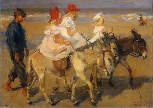 Donkey Riding On The Beach — Isaac Lazarus Israels