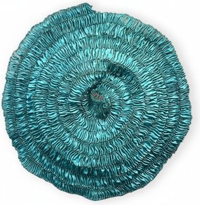 Teal & Turquoise Stainless Steel Mesh Wall Sculpture, Abstract Art