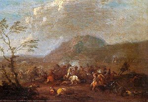 Battle Scene, Cavalry Skirmish — Karel Breydel
