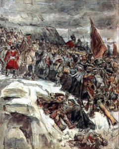 Russian Troops Under Suvorov Crossing The Alps (study) — Vasily Ivanovich Surikov, Contemporary Realism