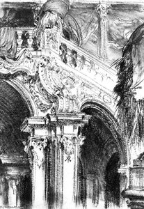 The Great Staircase At The Chateau Of Pommersfelden — Adolph Von Menzel