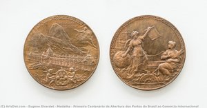 Medalha - Primeiro Centenário da Abertura dos Portos do Brasil ao Comércio Internacional