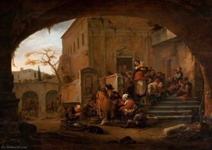 The Poor Being Fed At A Monastery — Thomas Wyck