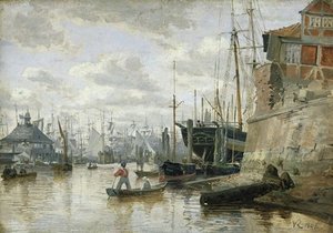 The Log Cabin At Hamburg Harbour