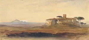 Campagna Di Roma, Cervara — Edward Lear