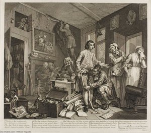 Platte Eins, Aus A Rake's Progress — William Hogarth, Neoklassizismus