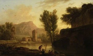 View On The Arno — Claude-joseph Vernet, Rococo