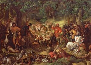 Robin Hood And His Merry Men Entertaining Richard — Daniel Maclise
