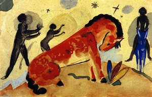 Red Horse With Black Figures — Franz Marc, Expressionism