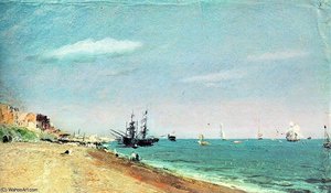 Brighton Beach With Colliers - Oil On Paper - — John Constable, Romanticism