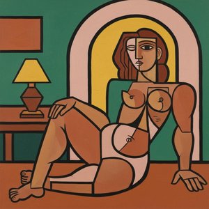 Fragmented Serenity In Ochre And Emerald — Marc Duvallier