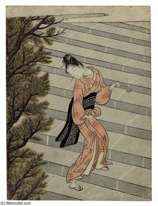 Ritual Of Climbing The Stairs One Hundred Times — Suzuki Harunobu