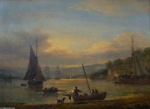 An Estuary With Shipping