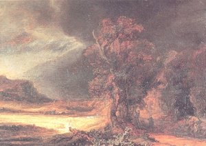 Landschaft Mit Dem Guten Samariter — Rembrandt Van Rijn, Barock