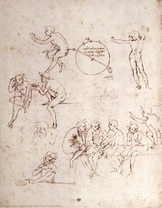 Verschiedene Figurenstudien — Leonardo Da Vinci, High Renaissance
