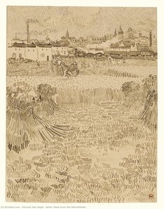 Arles: View From The Wheatfields — Vincent Willem Van Gogh, Impressionistic Landscape