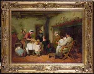 Christmas Visitors Stirring The Pudding — Frederick Daniel Hardy