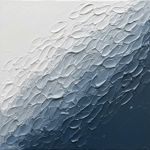 Midnight Rhythms In Sculptural Relief: A Monochromatic Study Of Fluid Motion — David Moreau, Plaster & Texture Art