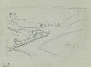 Composition Sketch For ''they Drag Them Along'' 1 — Nicholas Roerich