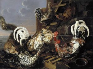 Fowl Attacked By A Fox — Christiaen Luyckx